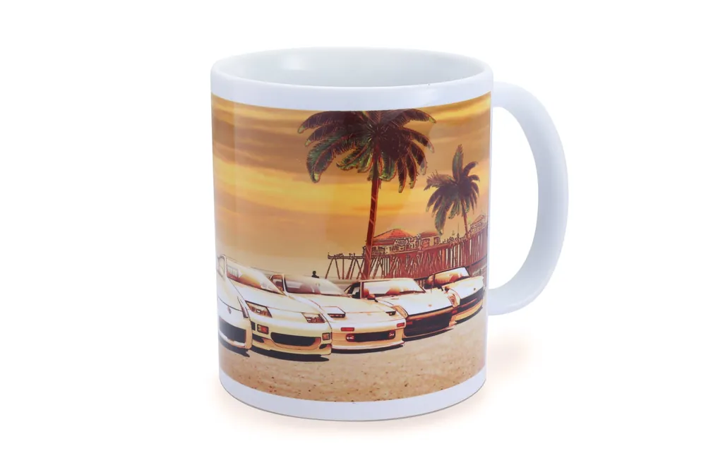 Tomei Mug - White / Z Car Sunset Huntington Beach - Universal