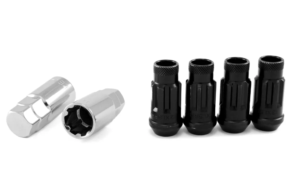 Wheel Mate Muteki SR48 Open End Locking Lug Nut Set of 4 - Black 12x1.50 48mm