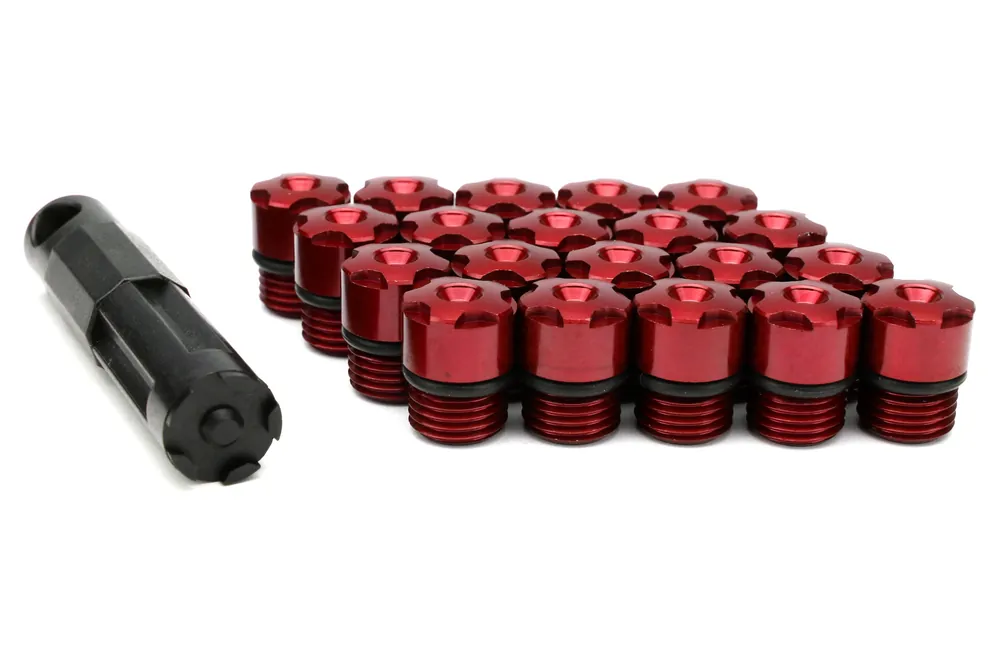 Project Kics R40 Iconix Aluminum Caps Red M12X1.25 - Universal