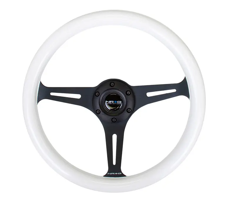 NRG Classic Wood Grain Wheel 350mm Black / Glow-In-The-Dark - Universal