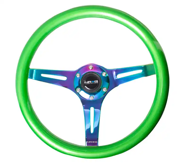 NRG Classic Wood Grain Wheel 350mm Neochrome / Green Pearl - Universal