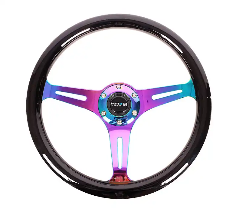 NRG Classic Wood Grain Wheel 350mm Neochrome / Black - Universal