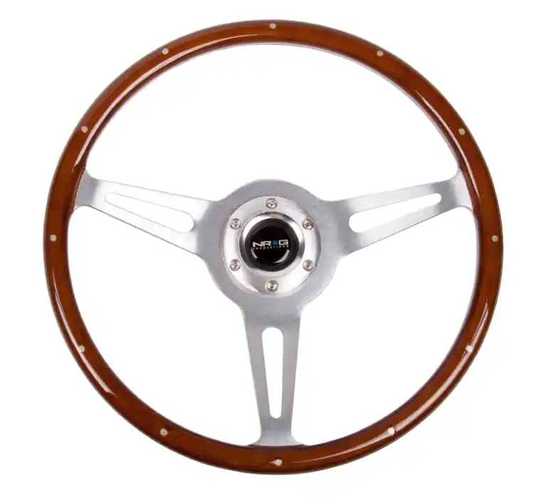NRG Classic Wood Grain Wheel 365mm Brushed / Brown - Universal