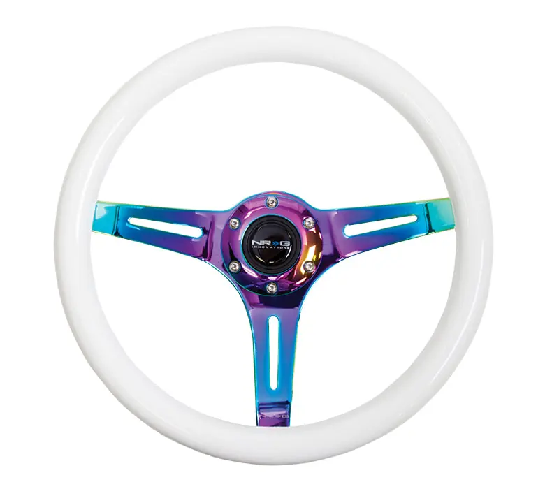 NRG Classic Wood Grain Wheel 350mm Neochrome / Glow-In-The-Dark - Universal