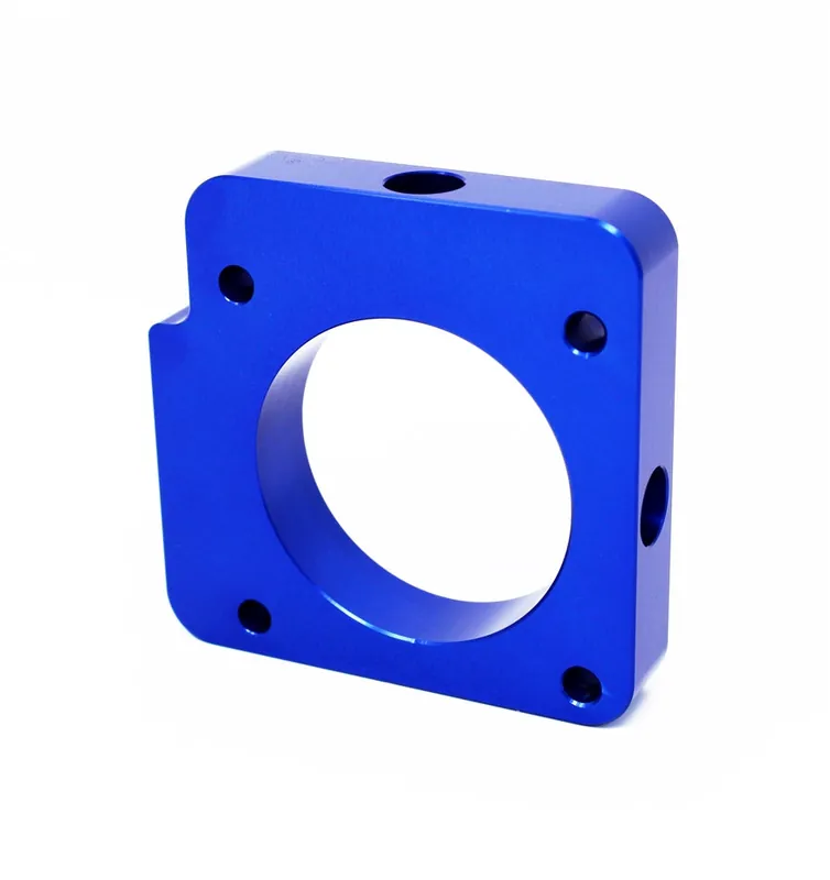 Torque Solution Throttle Body Spacer Blue - 2006-2014 Subaru WRX / 2004-2015 STI / 2004-2008 Forester / 2004-2009 Legacy / Outback