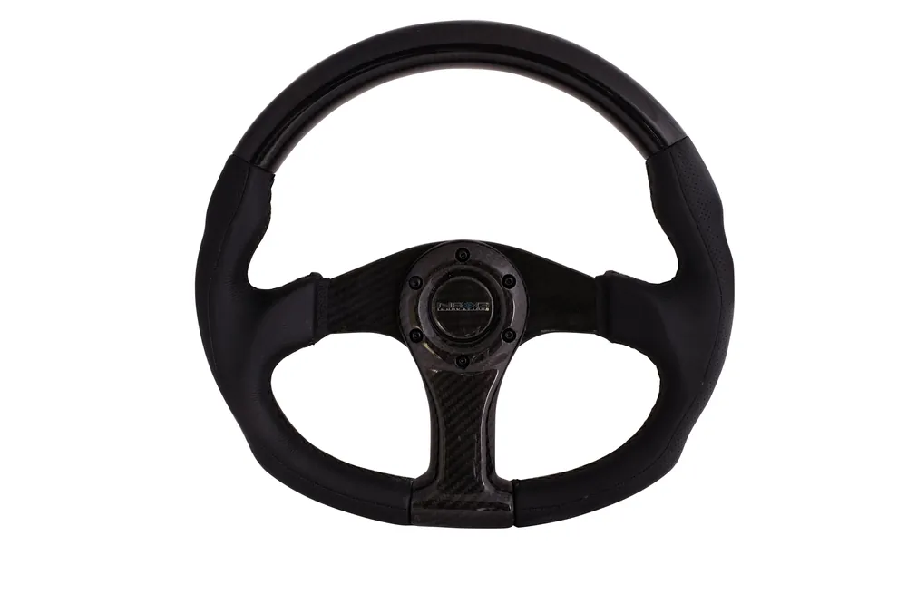 NRG Carbon Fiber Steering Wheel 350MM Oval Black Carbon - Universal