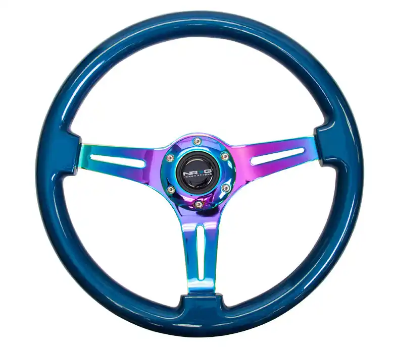 NRG Classic Wood Grain Wheel 350mm Neochrome / Blue Pearl - Universal