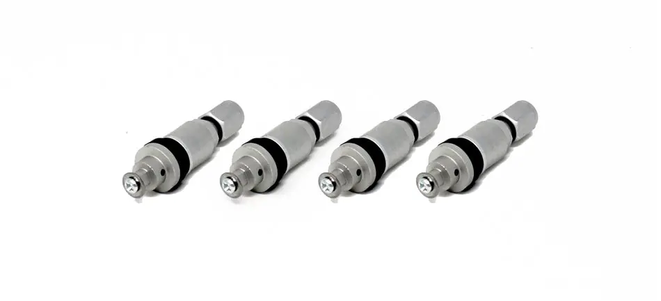 Torque Solution Billet TPMS Valve Stem Set Silver - 2008-2021 Subaru WRX / STI / 2008-2019 Forester / 2008-2020 Legacy / 2008-2014 Tribeca 2013-2015 Crosstrek XV
