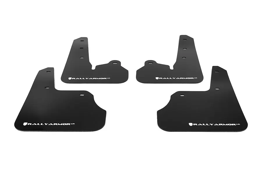 Rally Armor UR Mudflaps Black Urethane White Logo - 2012-2015 Subaru Impreza (non Aero-Kit)
