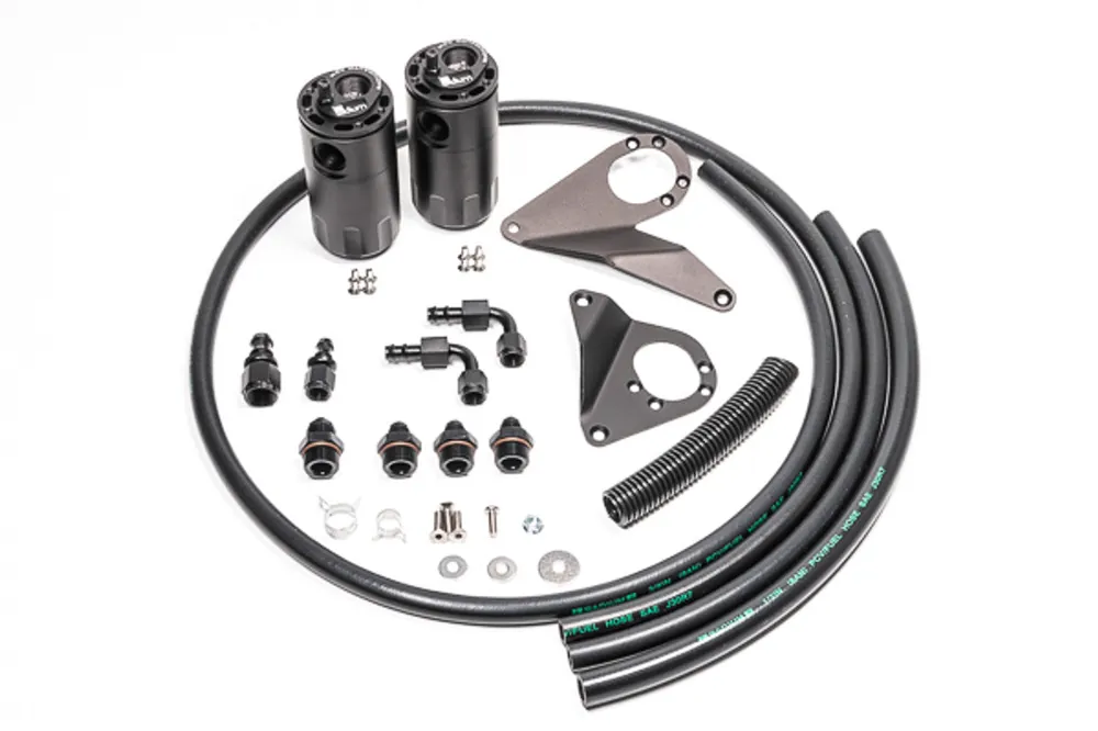 Radium Dual Catch Can Kit Fluid Lock - 2008-2009 Mitsubishi EVO X