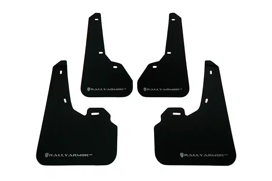 Rally Armor UR Mudflaps Black Urethane Silver Logo - 2010-2013 Mazdaspeed3