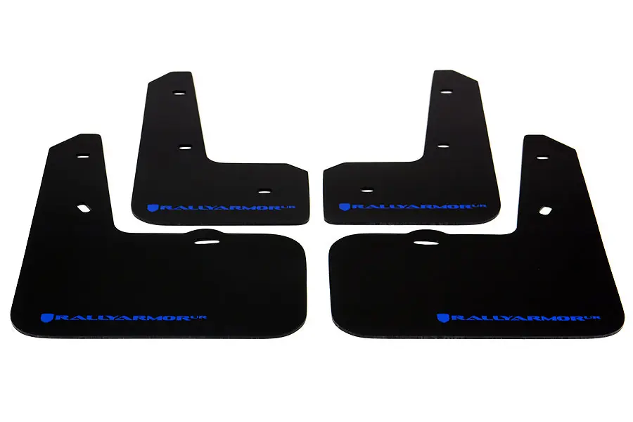Rally Armor UR Mudflaps Black Urethane Blue Logo - 2012-2014 Hyundai Veloster
