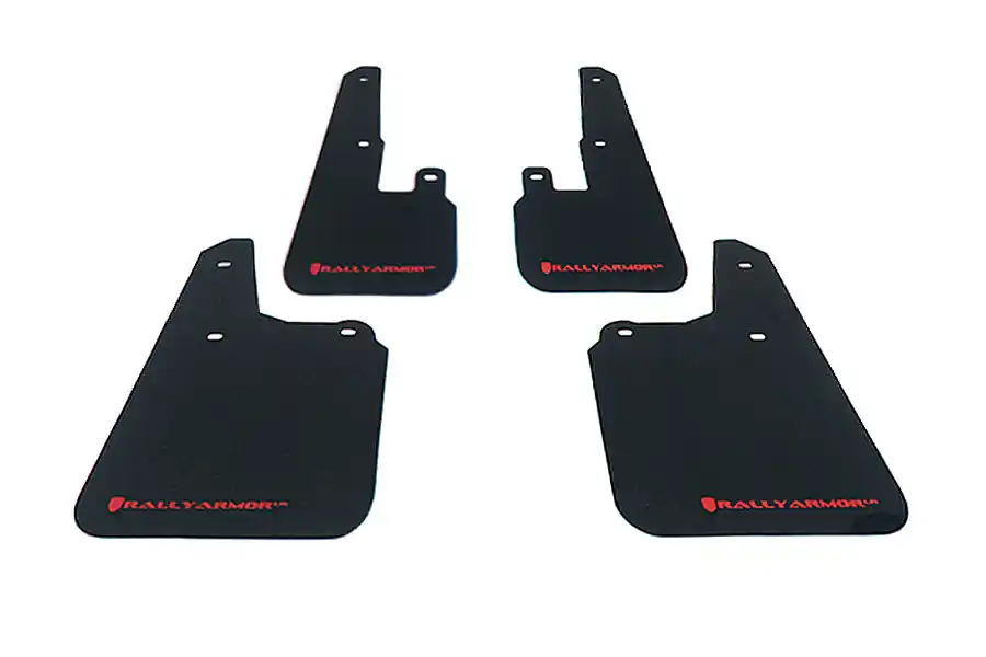 Rally Armor UR Mudflaps Black Urethane Red Logo - 2010-2013 Subaru Outback