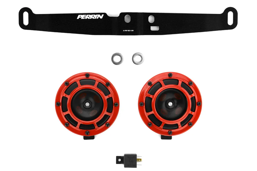 Hella Horns with Perrin Bracket - 2008-2014 Subaru WRX / STI