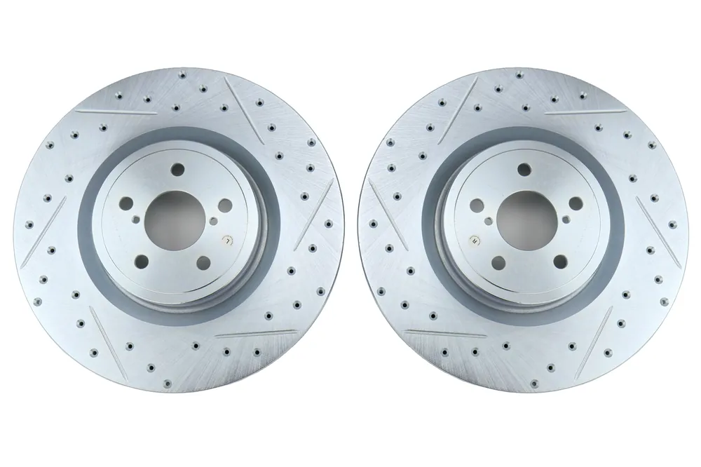 Stoptech C-Tek Sport Drilled and Slotted Front Rotor Pair - 2004 Subaru STI
