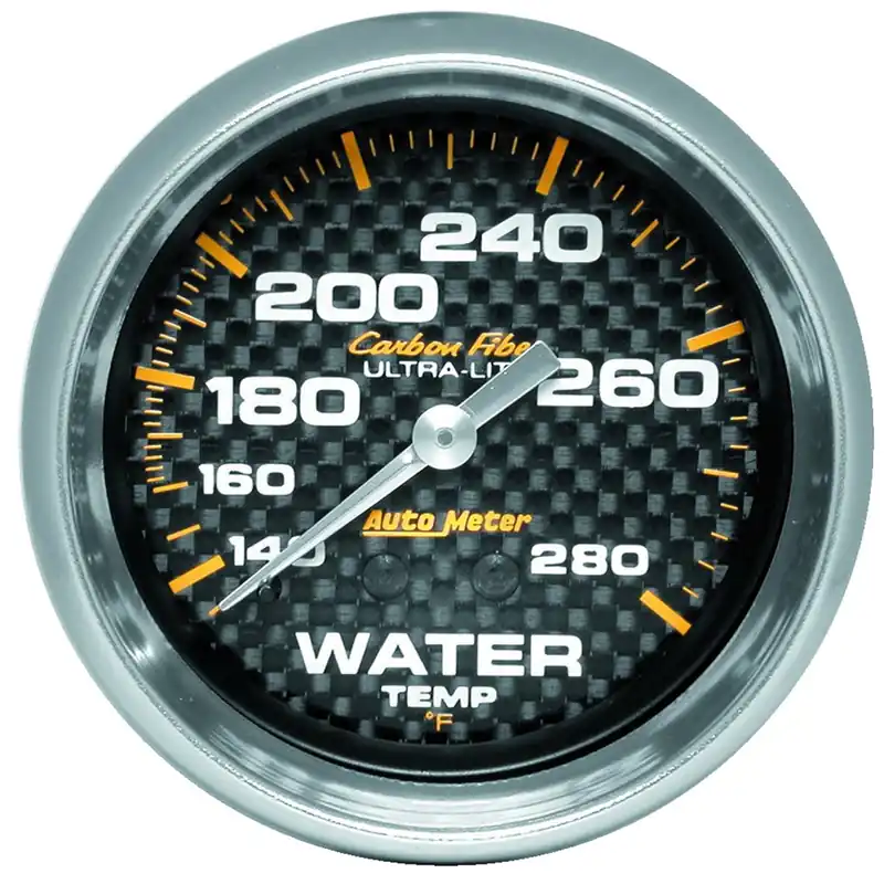 Autometer Carbon Fiber Water Temperature Gauge Mechanical 2-5/8in - Universal