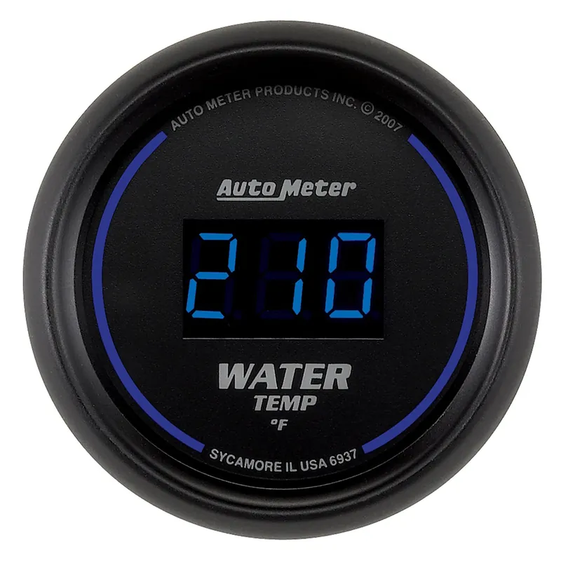 Autometer Cobalt Water Temp Gauge Digital Blue Led 52mm - Universal