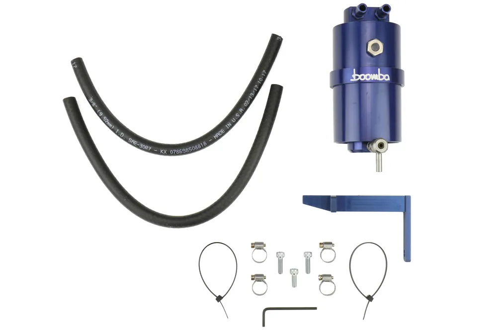 Boomba Racing Stage 2 Oil Catch Can Kit (PCV) Blue - 2013-2018 Ford Focus ST