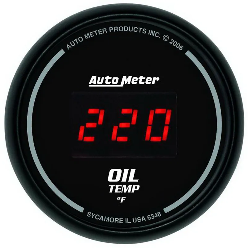 Autometer Sport-Comp Digital Oil Temperature Gauge Red LED 52mm - Universal