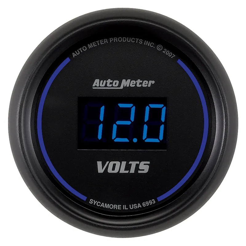 Autometer Cobalt Voltmeter Gauge Digital Blue LED 52mm - Universal