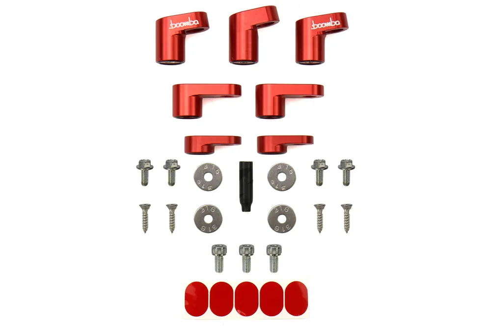 Boomba Racing Wing Riser Kit Red - 2013-2018 Ford Focus ST