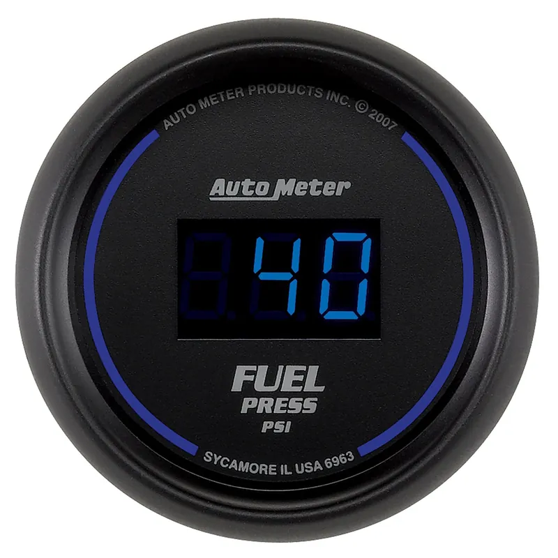 Autometer Cobalt Fuel Pressure Gauge Digital Blue LED 52mm - Universal