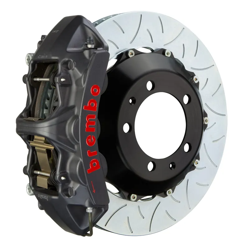 Brembo GT Systems 6 Piston Front Big Brake Kit Black Slotted Rotors - Subaru Models (inc. 2002-2014 WRX)