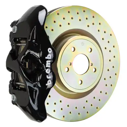 Brembo GT Systems Monobloc 4 Piston 326mm Cross Drilled Black - 2015-2021 Subaru WRX