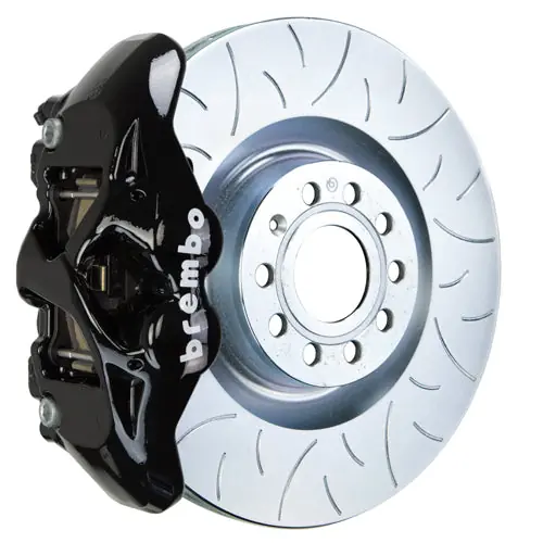 Brembo GT Systems Monobloc 4 Piston 345mm Type 3 Slotted Black - Volkswagen Models (Inc. 2015+ GTI / 2016+ Golf R)