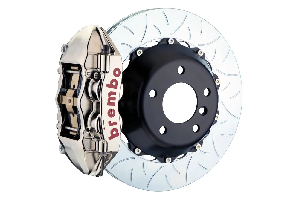 Brembo GT-R Systems 4 Piston Rear Big Brake Kit Nickel Plated Slotted Rotors - 2008-2014 Subaru STI / 2010-2014 Legacy GT/3.6