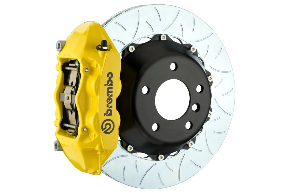 Brembo GT Systems 4 Piston Rear Big Brake Kit Yellow Slotted - 2015-2017 Ford Mustang EcoBoost