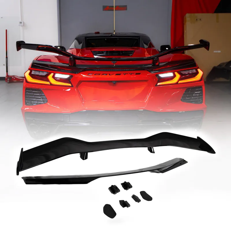 2020-2026 Corvette C8 Type-Z07 Style Rear Spoiler Aluminum or Carbon Fiber 2pc For Stingray