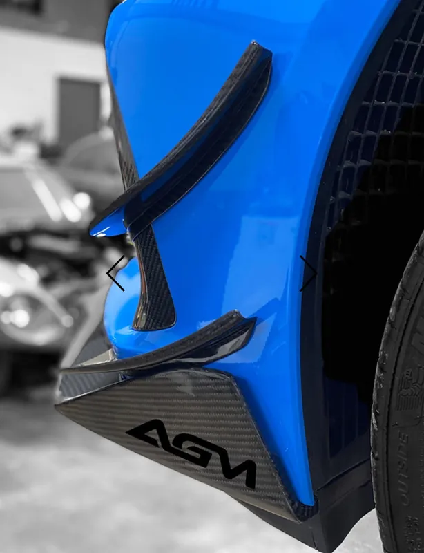 AGM C8 Corvette Carbon Fiber/Carbon Flash Metallic Dive Planes (Canards)