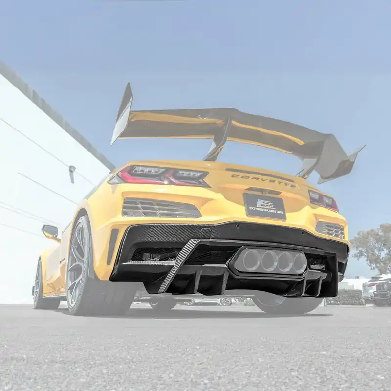 2023-UP Corvette C8 Z06 / ZR1 / ERay Rear Bumper Finned Diffuser