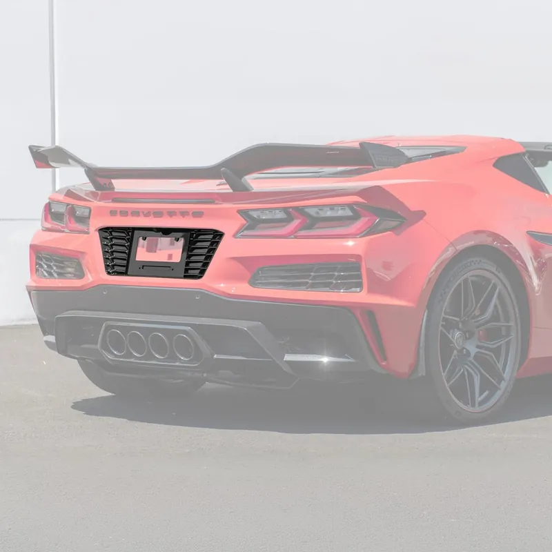 Corvette C8 Z06 / ZR1 / ERay License Plate Backing Carbon Flash