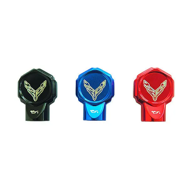 C8 Corvette Flags Billet Oil Dipstick Cover - GM Licensed Product