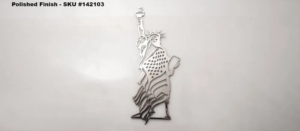 Emblem "Lady Liberty" Statue Of Liberty 1PC | Stainless Steel, Choose Finish