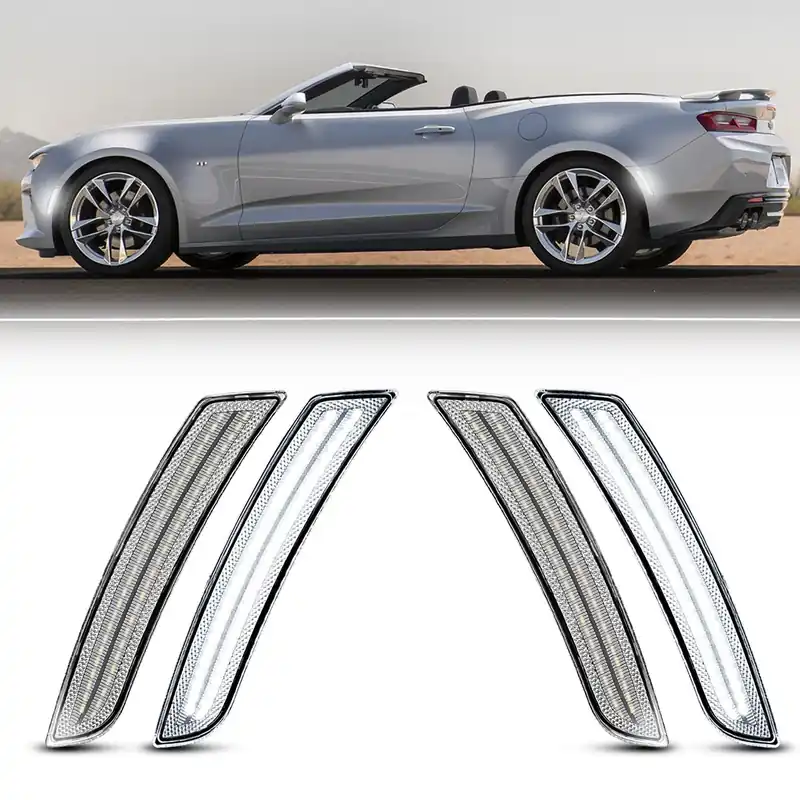 2016-2025 Chevrolet Camaro Clear White LED Side Markers Set