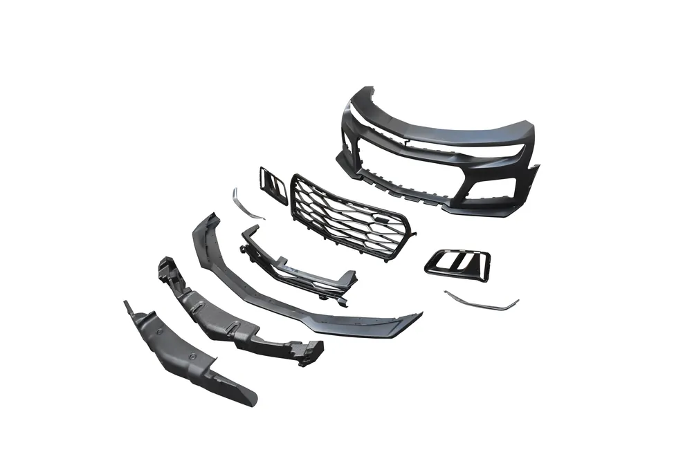 2019-2025 Chevy Camaro ZL1 Front Bumper Conversion 9pcs Full Kit Flat BLK for Non-RS Headlights