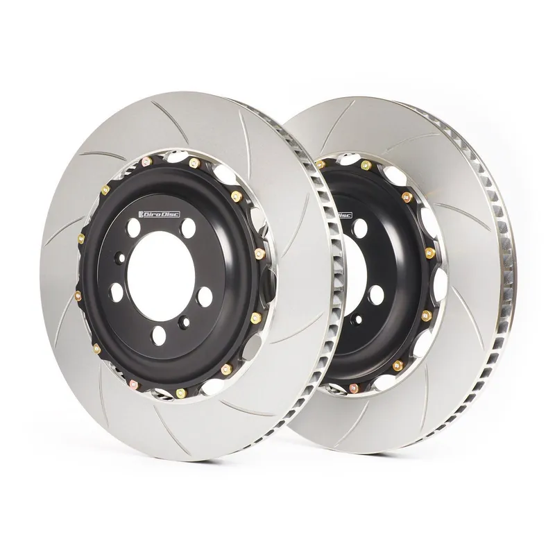 GiroDisc Slotted Rear Brake Rotors with Spacers for 981 / 982 Porsche Boxster Spyder, 718 Boxster and Cayman GTS 4.0 [A2-049B]